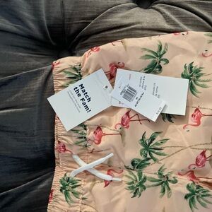 Flamingo and Palm Tree Swim Shorts